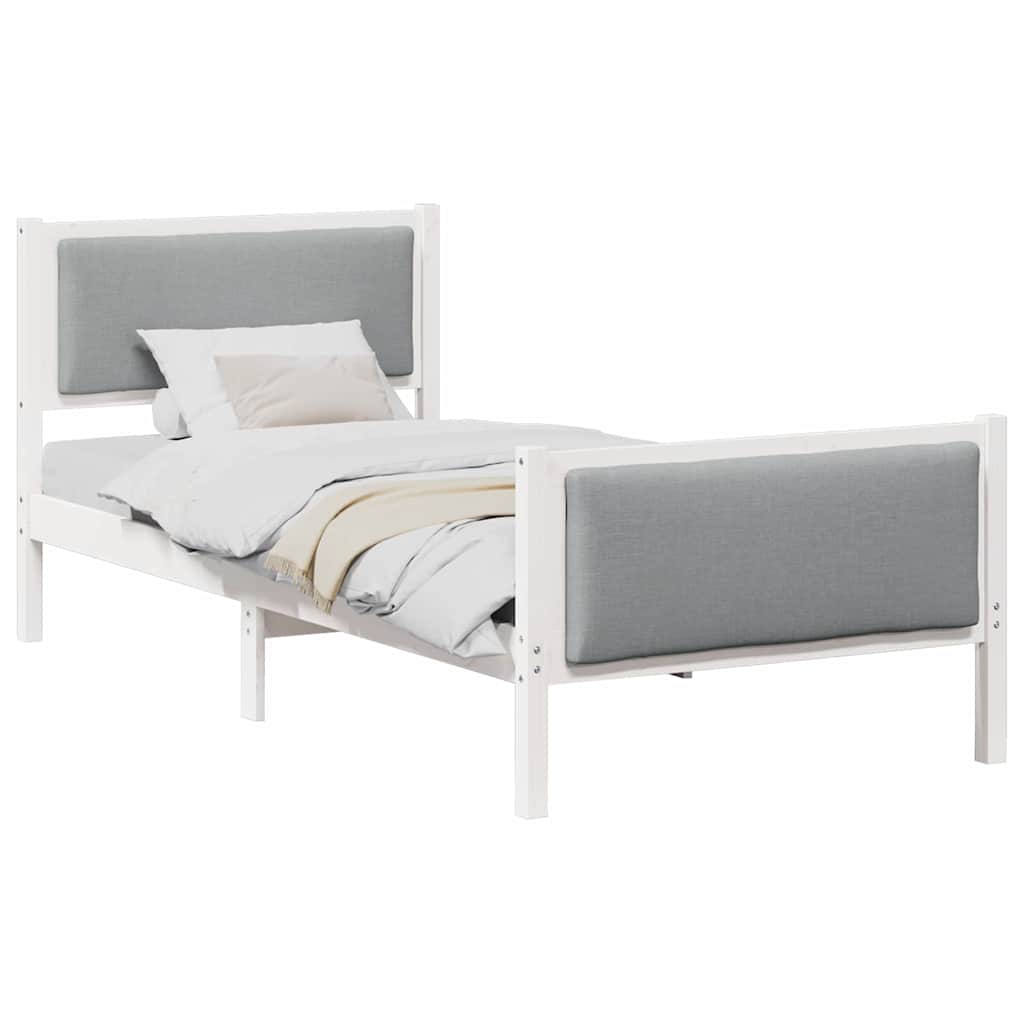Struttura del letto Grigio chiaro 100 x 200 cm Tessuto | homemem39