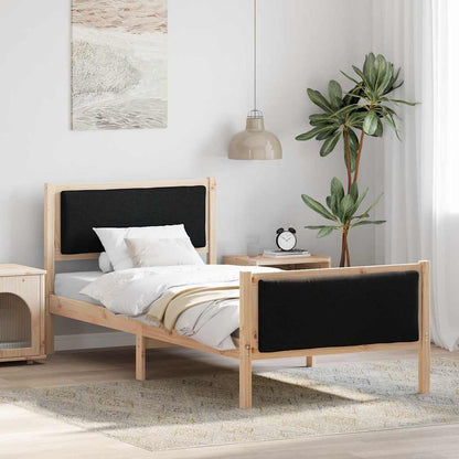 Struttura del letto con testiera Nero 90 x 200 cm Tessuto | homemem39