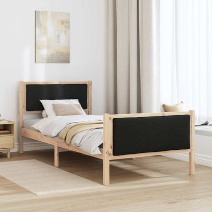 Struttura del letto con testiera Nero 90 x 200 cm Tessuto | homemem39