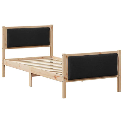 Struttura del letto con testiera Nero 90 x 200 cm Tessuto | homemem39