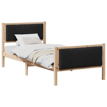 Struttura del letto con testiera Nero 90 x 200 cm Tessuto | homemem39