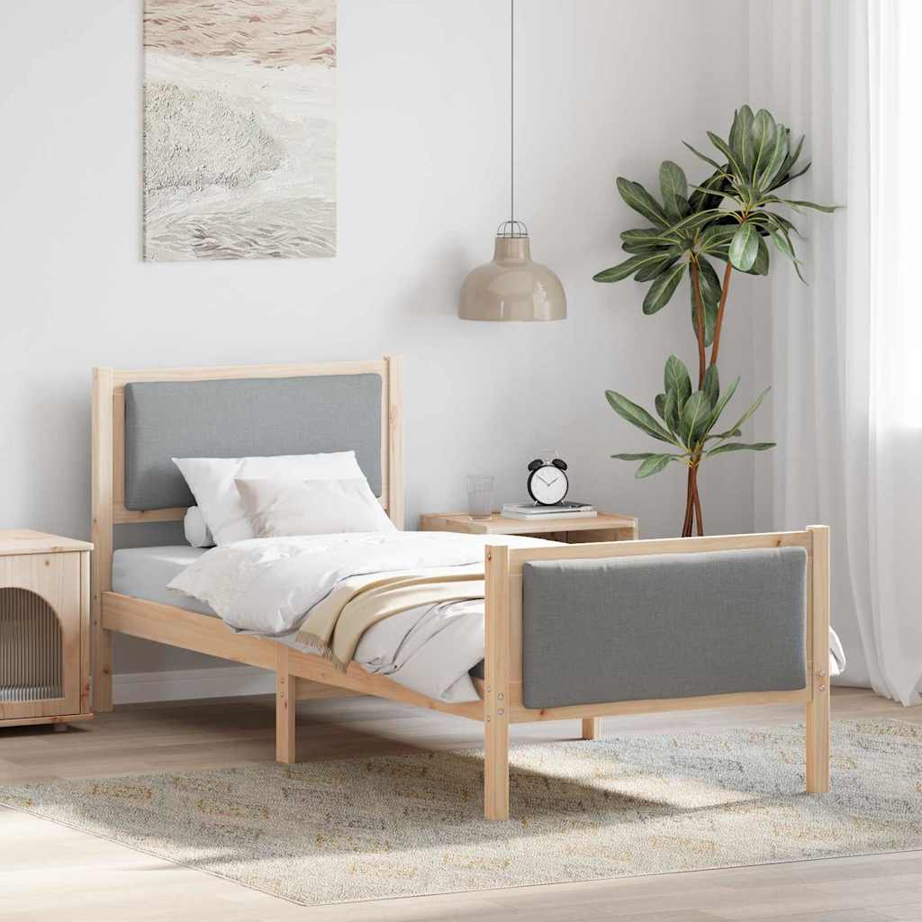Struttura del letto Grigio chiaro 80 x 200 cm Tessuto | homemem39