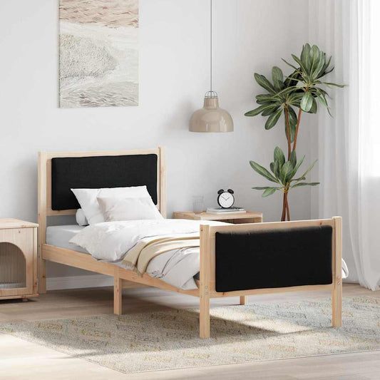 Struttura del letto con testiera Nero 80 x 200 cm Tessuto | homemem39