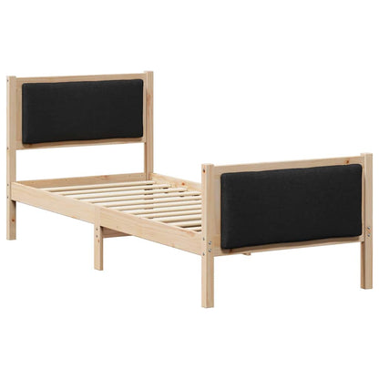 Struttura del letto con testiera Nero 80 x 200 cm Tessuto | homemem39