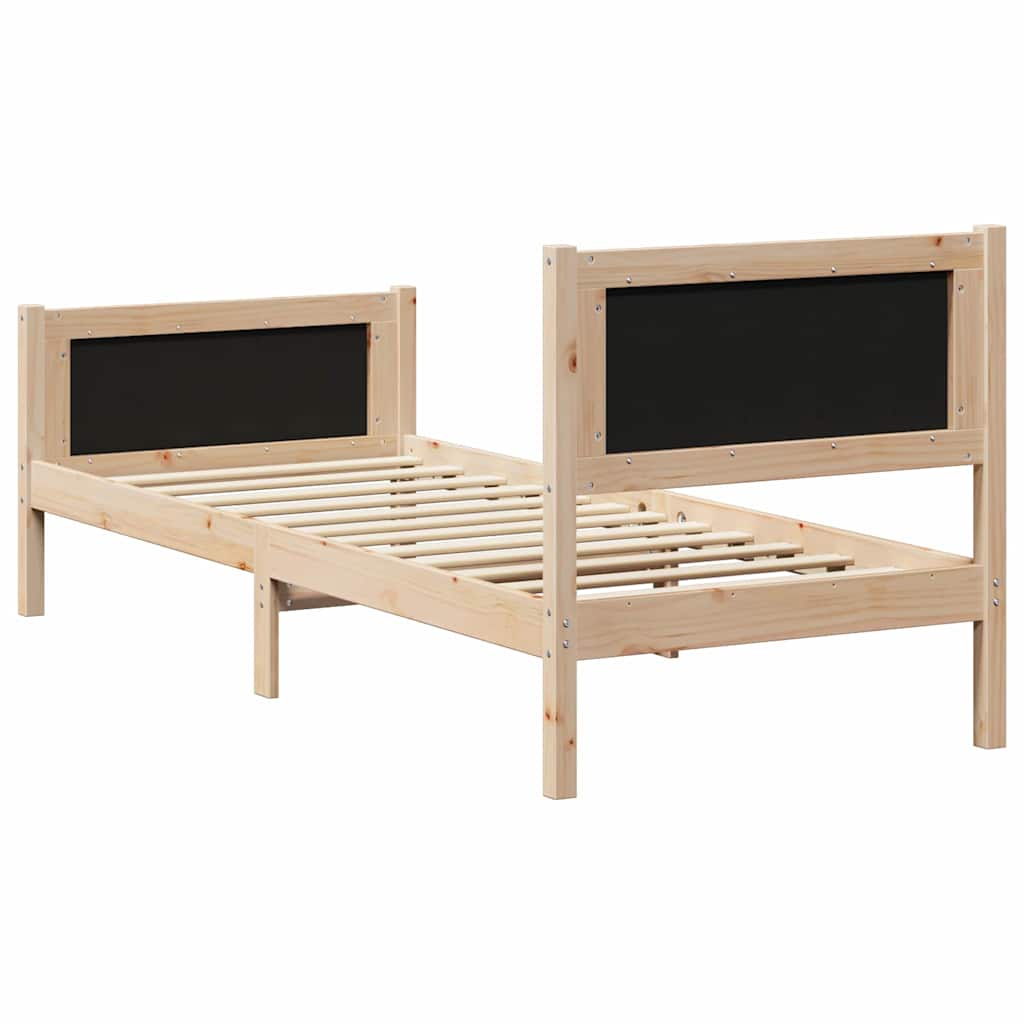 Struttura del letto con testiera Nero 80 x 200 cm Tessuto | homemem39