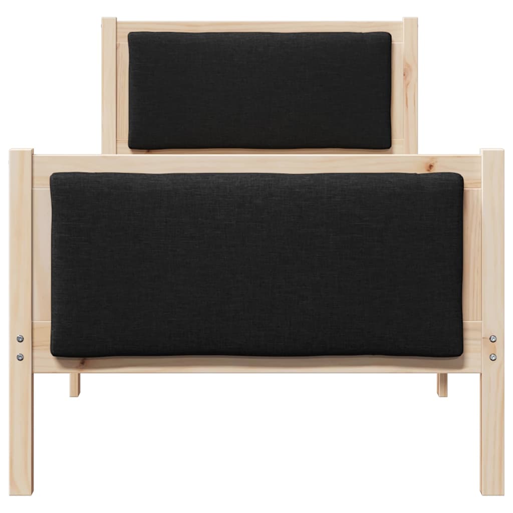 Struttura del letto con testiera Nero 80 x 200 cm Tessuto | homemem39