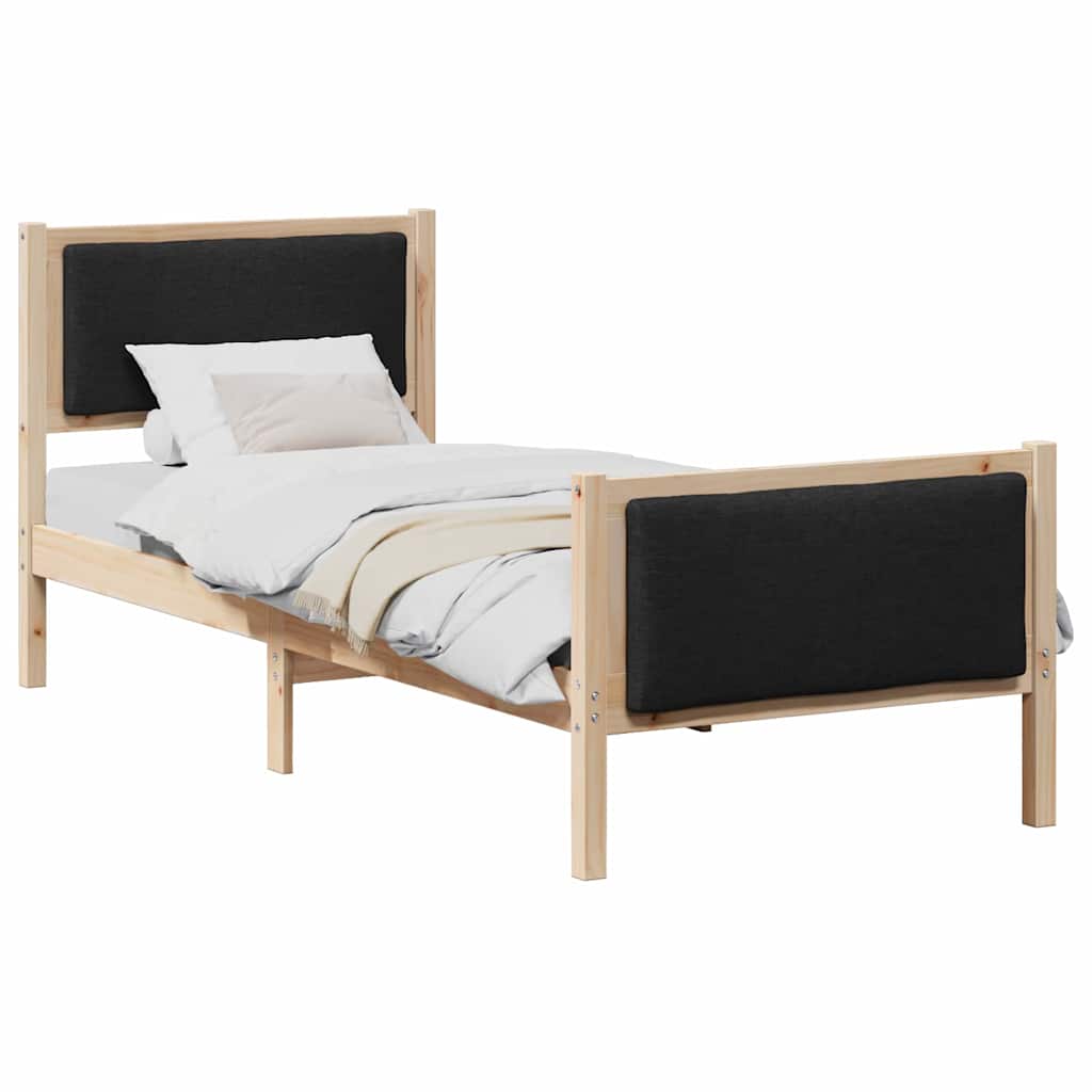 Struttura del letto con testiera Nero 80 x 200 cm Tessuto | homemem39