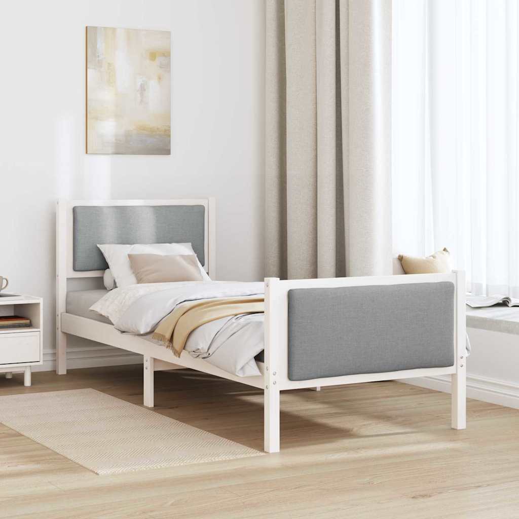 Struttura del letto Grigio chiaro 80 x 200 cm Tessuto | homemem39