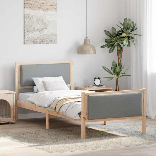 Struttura del letto Grigio chiaro 90 x 190 cm Tessuto | homemem39