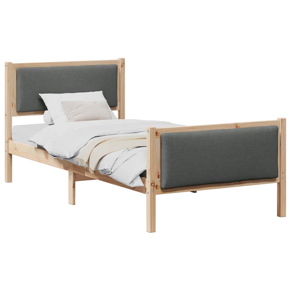 Struttura del letto Grigio scuro 90 x 190 cm Tessuto | homemem39