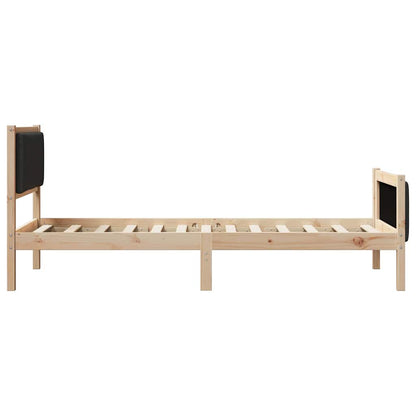 Struttura del letto con testiera Nero 90 x 190 cm Tessuto | homemem39