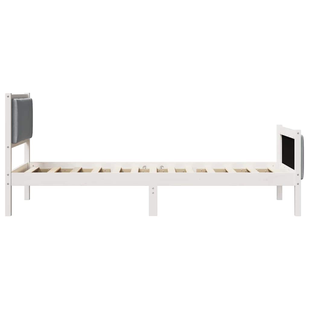 Struttura del letto Grigio chiaro 90 x 190 cm Tessuto | homemem39