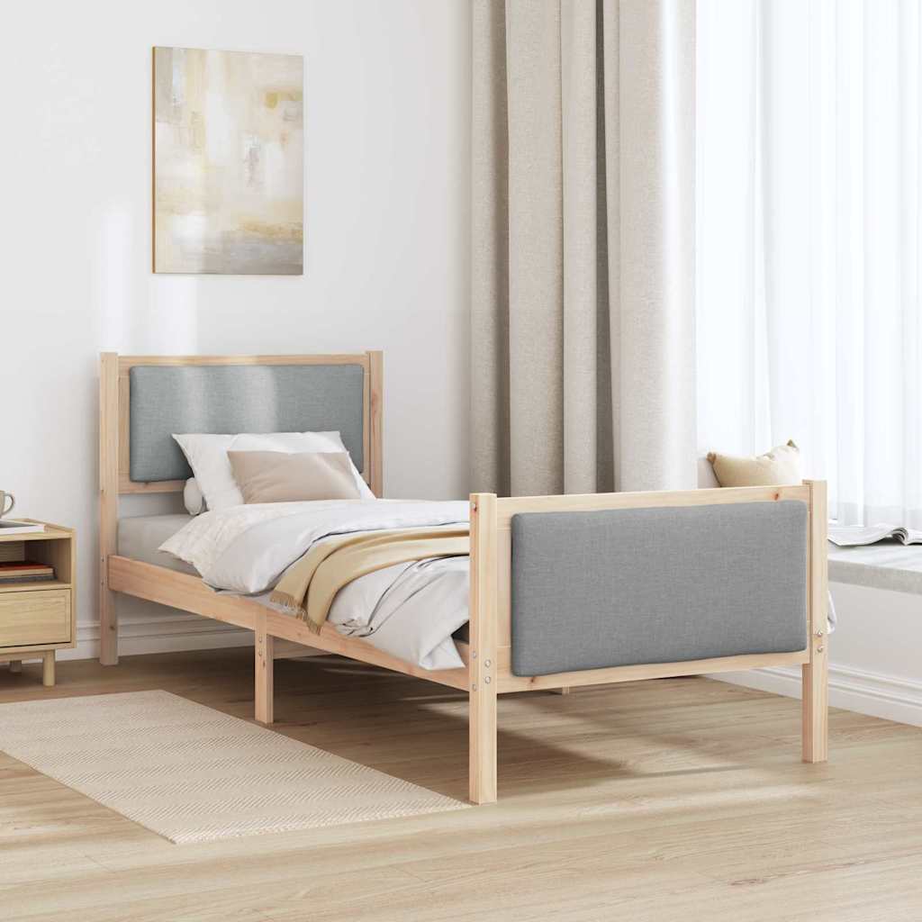 Struttura del letto Grigio chiaro 75 x 190 cm Tessuto | homemem39