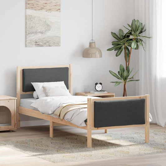 Struttura del letto Grigio scuro 75 x 190 cm Tessuto | homemem39