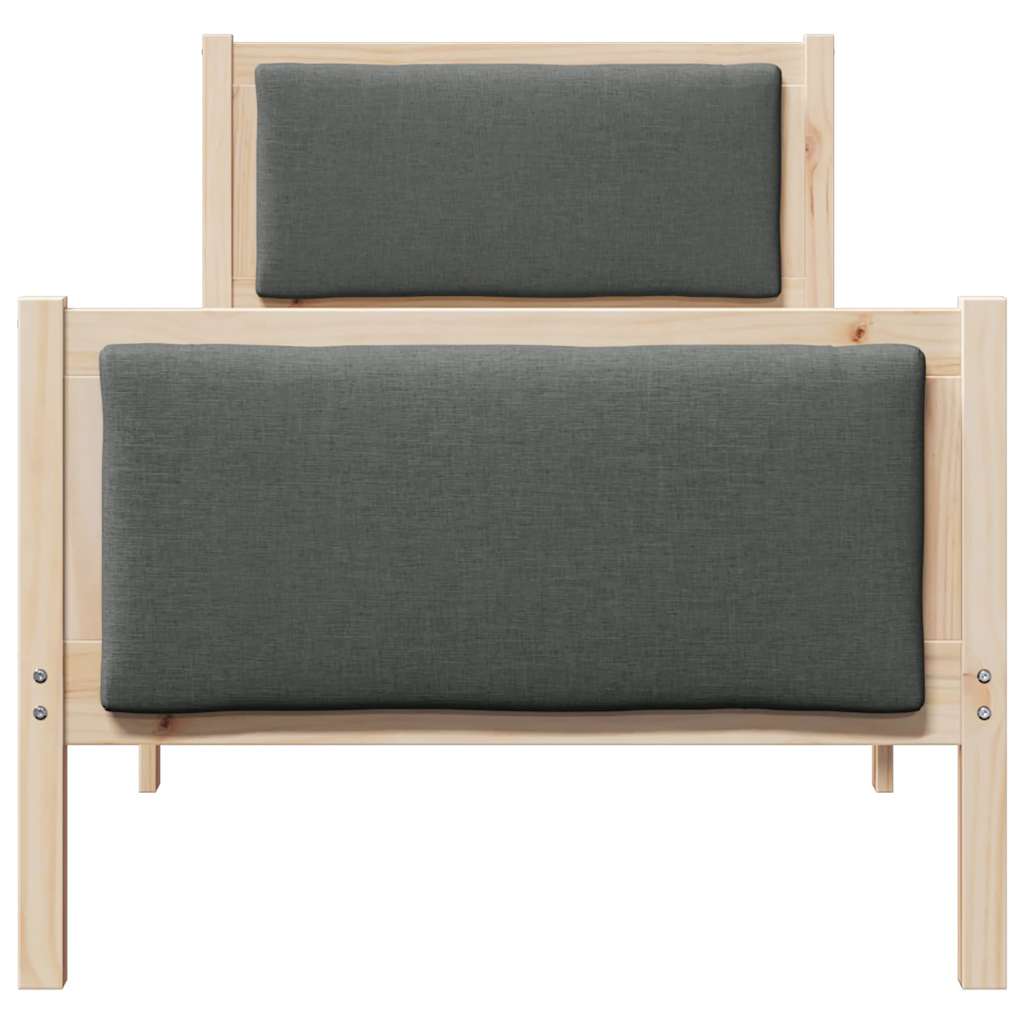 Struttura del letto Grigio scuro 75 x 190 cm Tessuto | homemem39