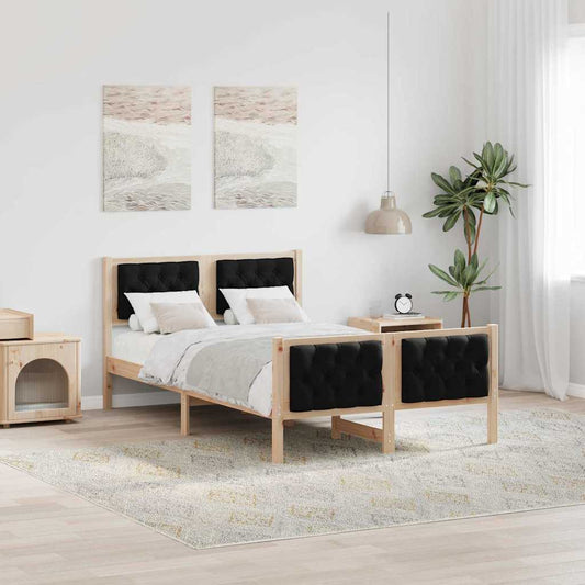 Struttura del letto Nero 120 x 200 cm Pino massello | homemem39