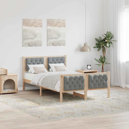 Struttura del letto Grigio chiaro 135 x 190 cm Pino massello | homemem39