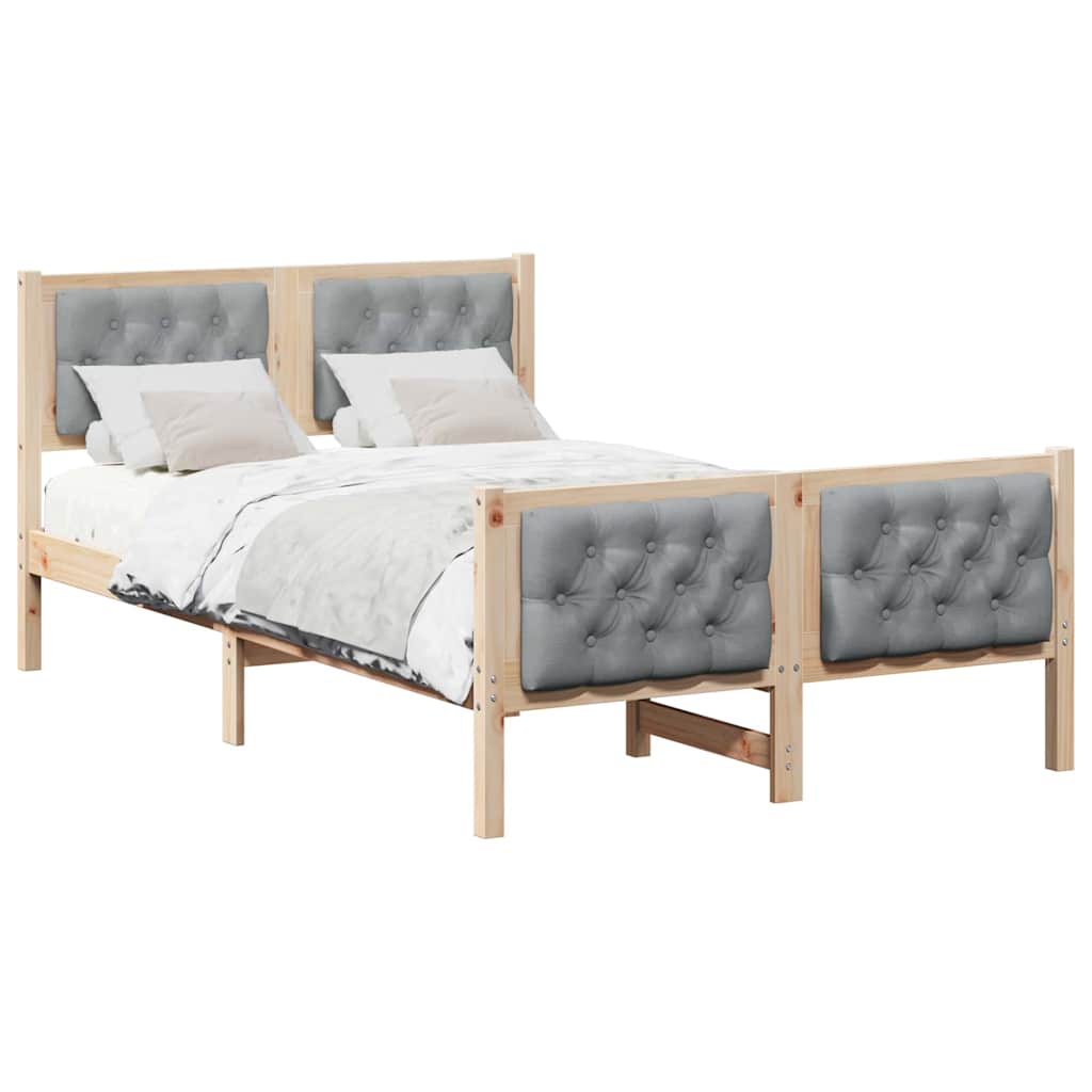 Struttura del letto Grigio chiaro 135 x 190 cm Pino massello | homemem39
