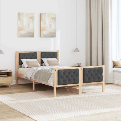 Struttura del letto Grigio scuro 135 x 190 cm Pino massello | homemem39