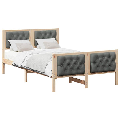 Struttura del letto Grigio scuro 135 x 190 cm Pino massello | homemem39