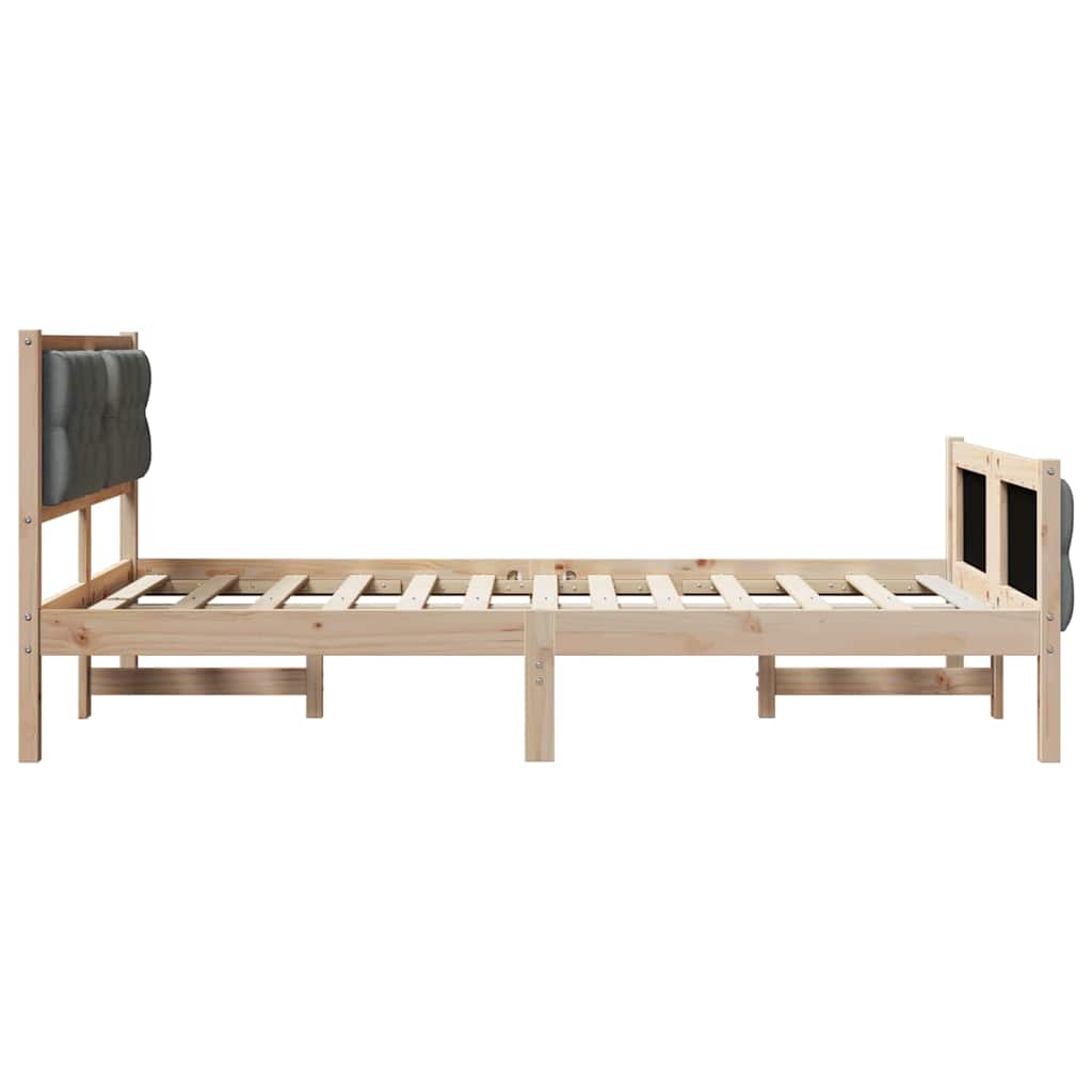 Struttura del letto Grigio scuro 135 x 190 cm Pino massello | homemem39