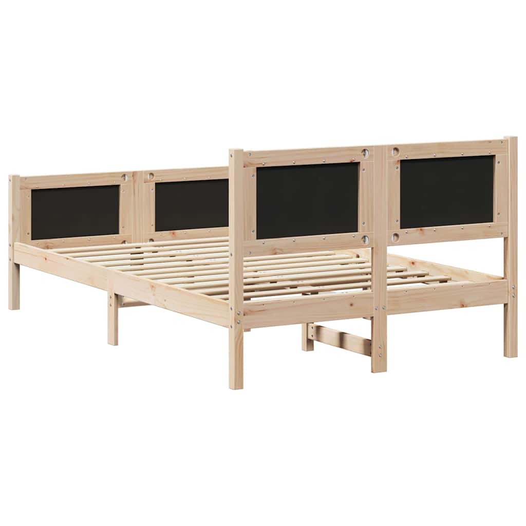 Struttura del letto Nero 135 x 190 cm Pino massello | homemem39