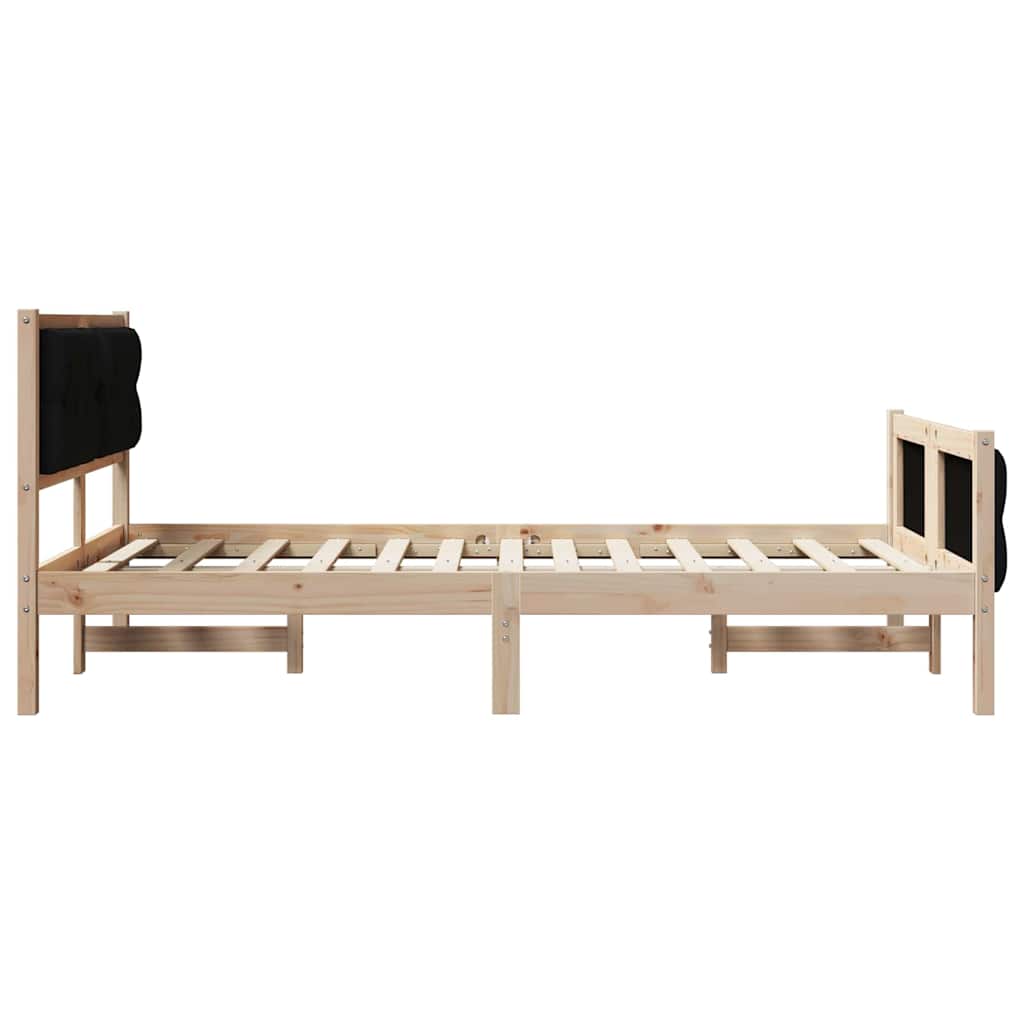 Struttura del letto Nero 135 x 190 cm Pino massello | homemem39