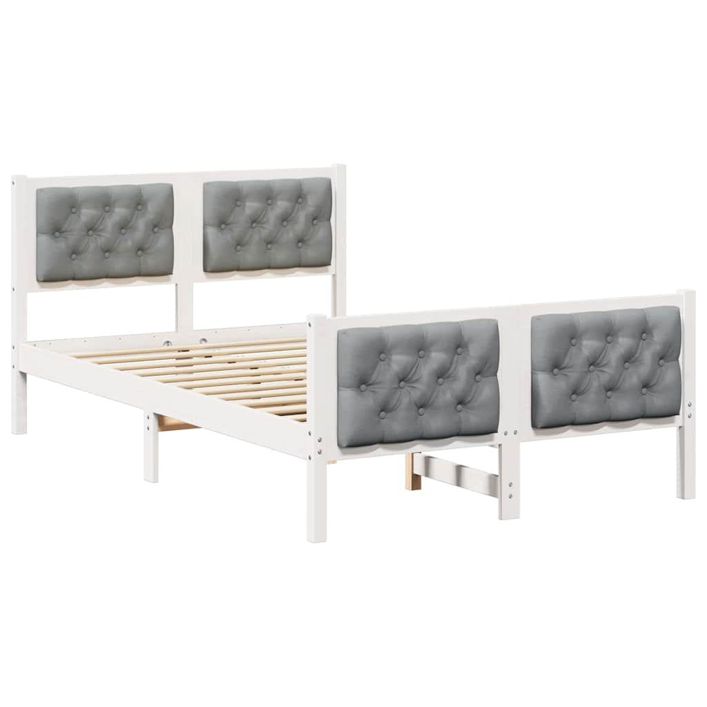 Struttura del letto Grigio chiaro 135 x 190 cm Pino massello | homemem39