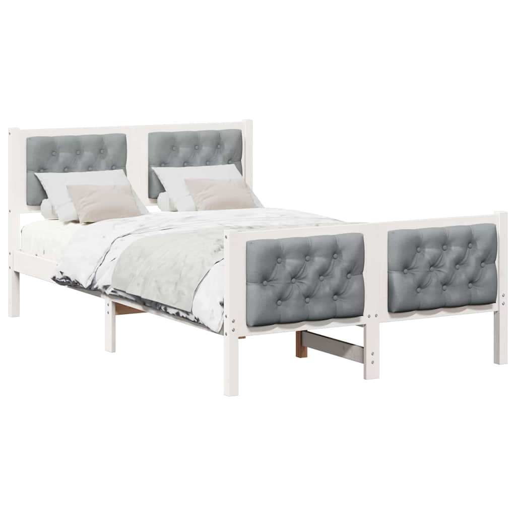 Struttura del letto Grigio chiaro 135 x 190 cm Pino massello | homemem39