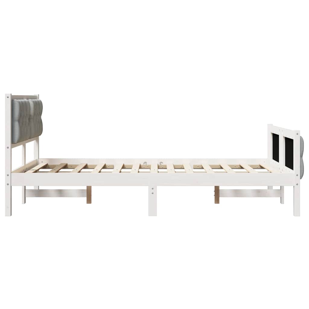 Struttura del letto Grigio chiaro 135 x 190 cm Pino massello | homemem39