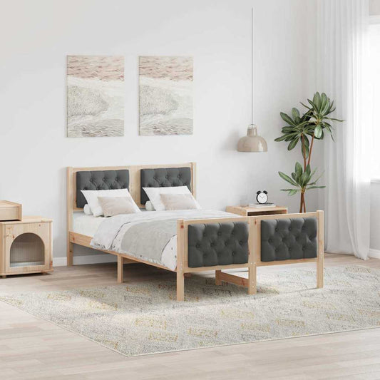 Struttura del letto Grigio scuro 120 x 190 cm Pino massello | homemem39