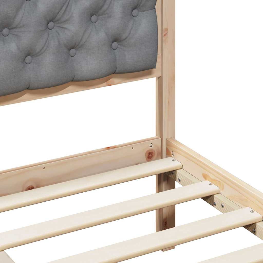 Struttura del letto Grigio chiaro 100 x 200 cm Pino massello | homemem39