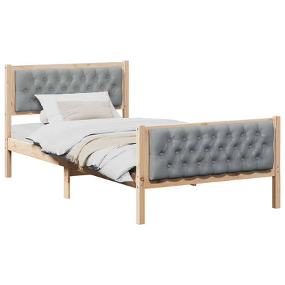 Struttura del letto Grigio chiaro 100 x 200 cm Pino massello | homemem39