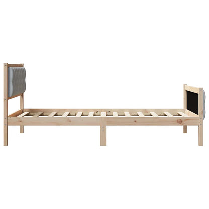 Struttura del letto Grigio chiaro 100 x 200 cm Pino massello | homemem39