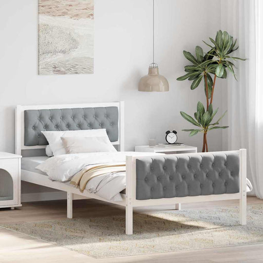 Struttura del letto Grigio chiaro 100 x 200 cm Pino massello | homemem39