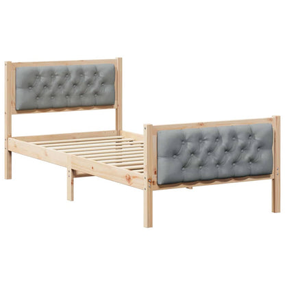 Struttura del letto Grigio chiaro 90 x 200 cm Pino massello | homemem39