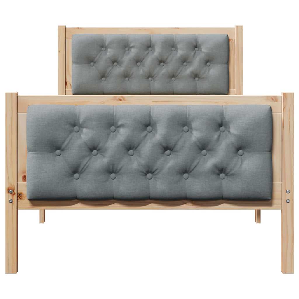 Struttura del letto Grigio chiaro 90 x 200 cm Pino massello | homemem39
