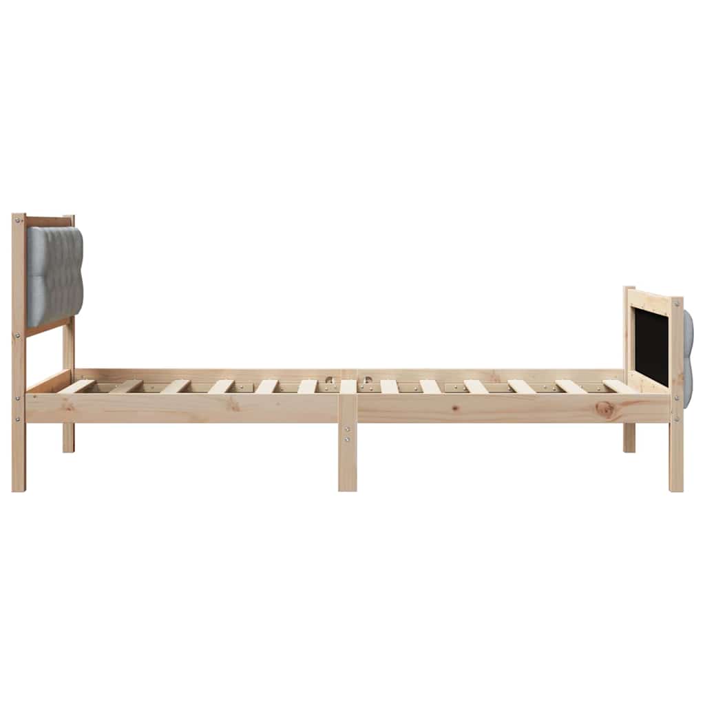 Struttura del letto Grigio chiaro 90 x 200 cm Pino massello | homemem39
