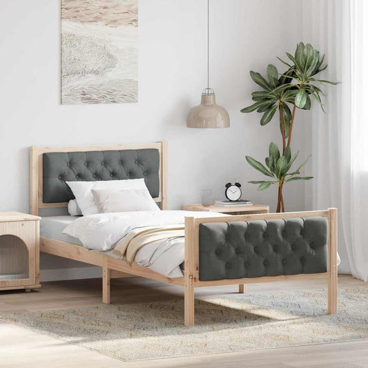 Struttura del letto Grigio scuro 90 x 200 cm Pino massello | homemem39