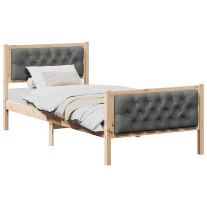 Struttura del letto Grigio scuro 90 x 200 cm Pino massello | homemem39