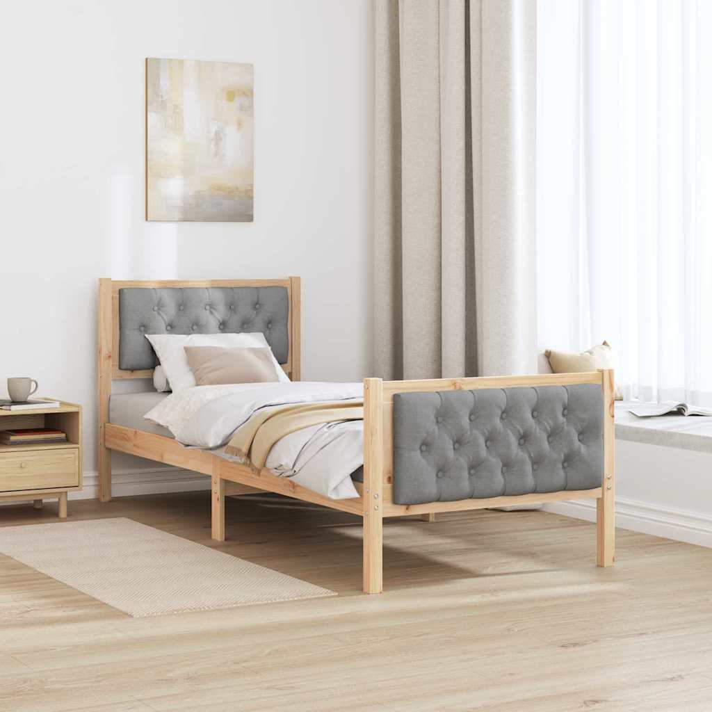 Struttura del letto Grigio chiaro 80 x 200 cm Pino massello | homemem39