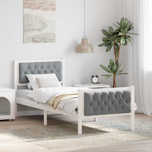 Struttura del letto Grigio chiaro 80 x 200 cm Pino massello | homemem39