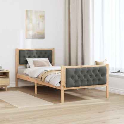 Struttura del letto Grigio scuro 90 x 190 cm Pino massello | homemem39