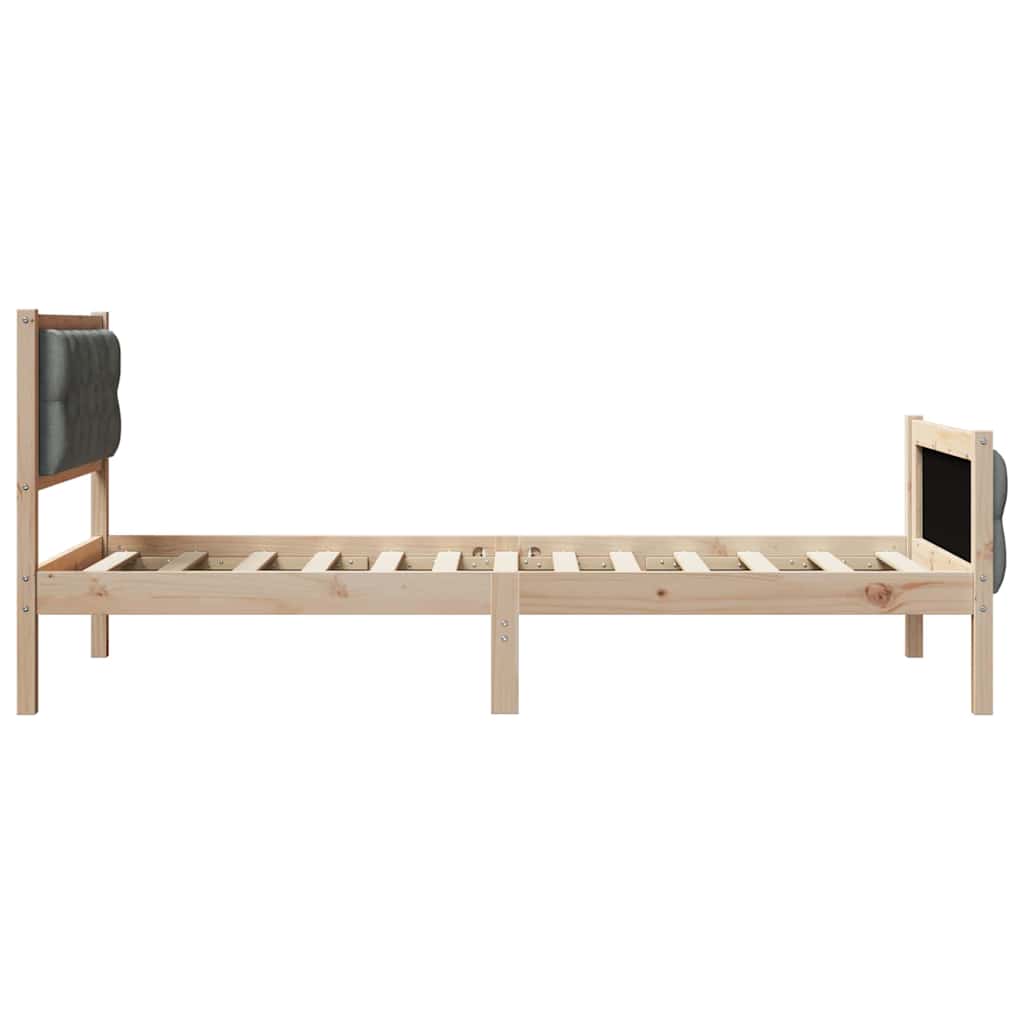 Struttura del letto Grigio scuro 90 x 190 cm Pino massello | homemem39