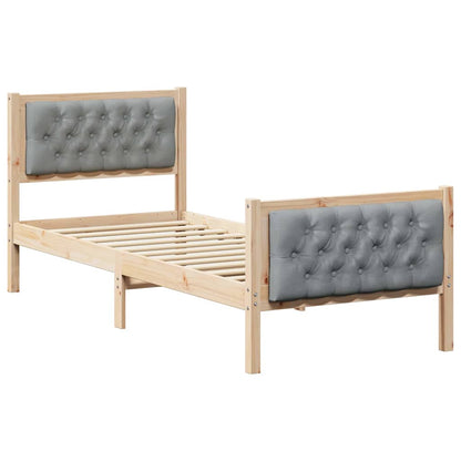 Struttura del letto Grigio chiaro 75 x 190 cm Pino massello | homemem39