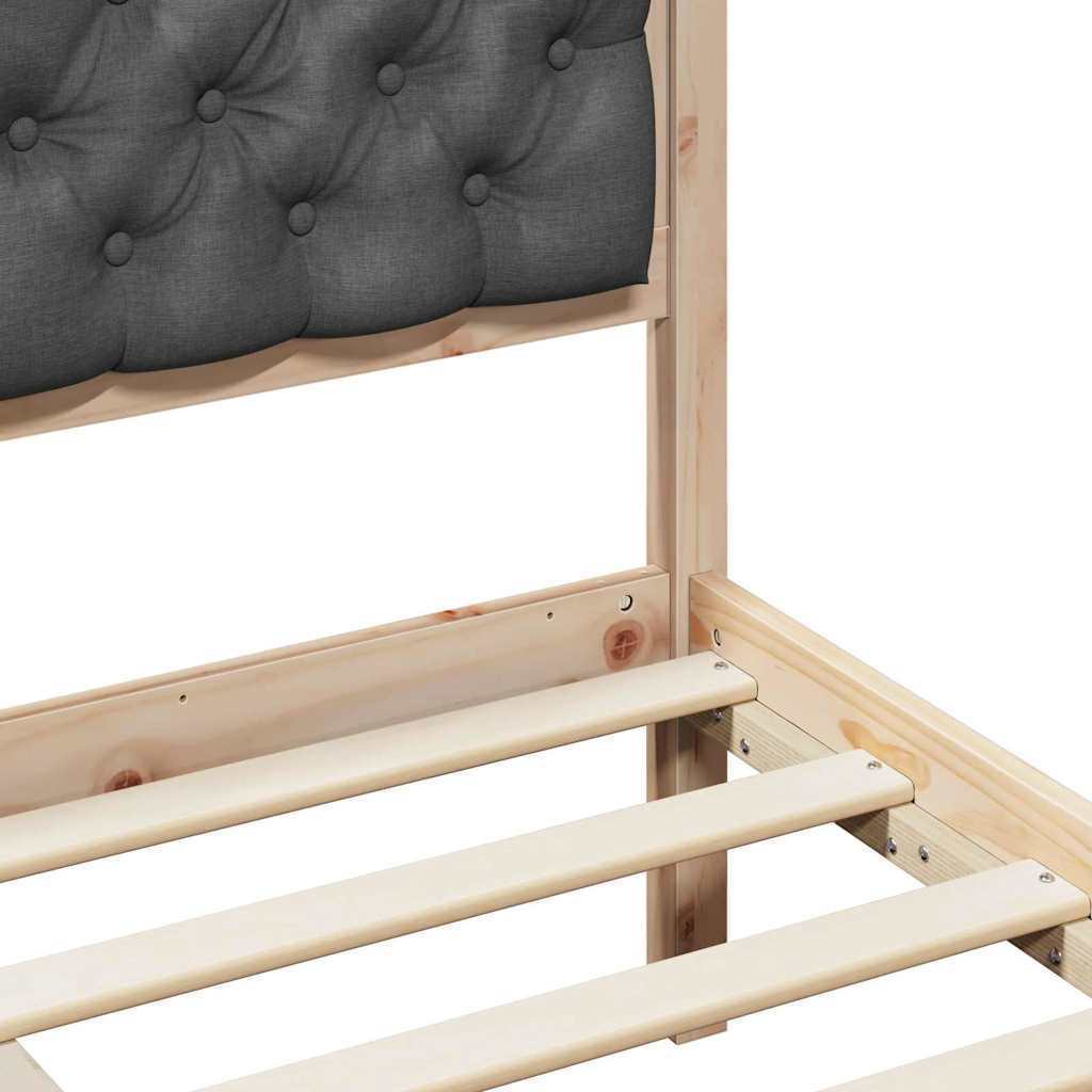 Struttura del letto Grigio scuro 75 x 190 cm Pino massello | homemem39