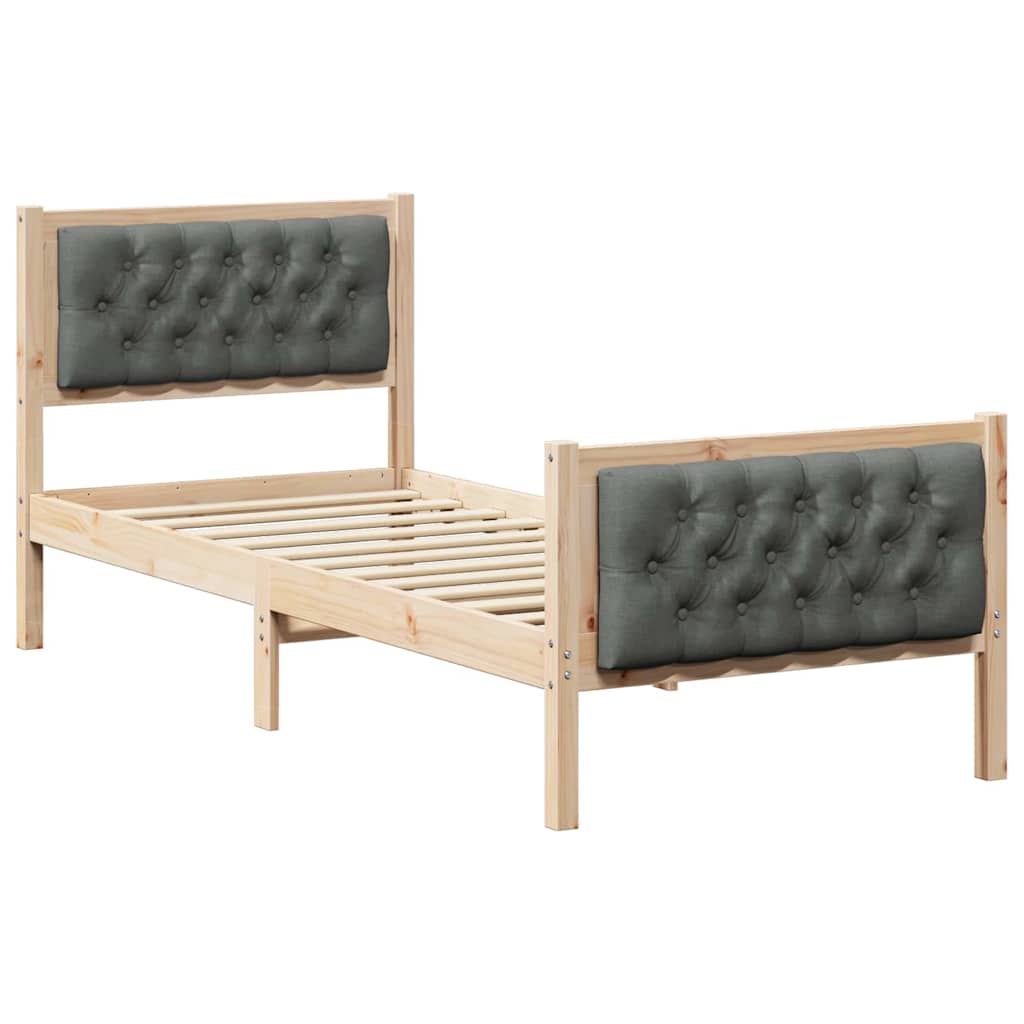 Struttura del letto Grigio scuro 75 x 190 cm Pino massello | homemem39