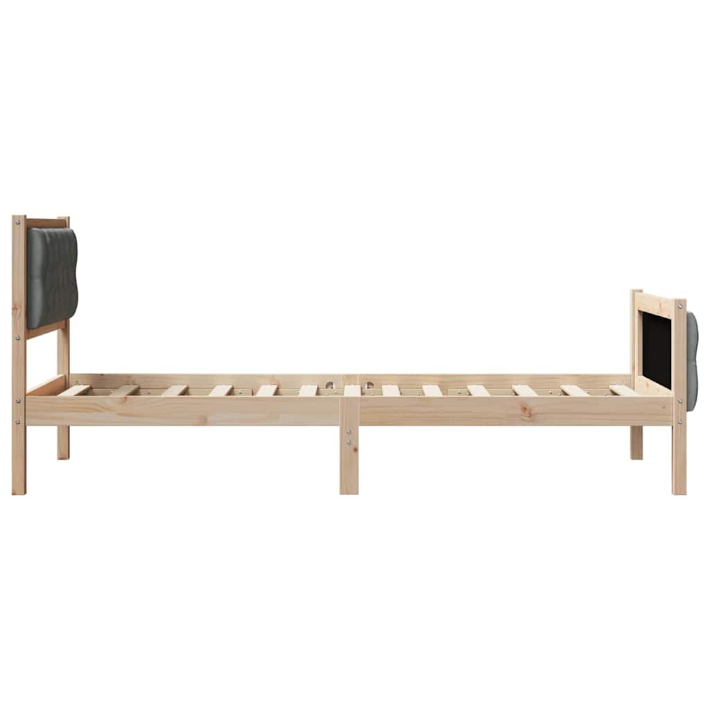 Struttura del letto Grigio scuro 75 x 190 cm Pino massello | homemem39