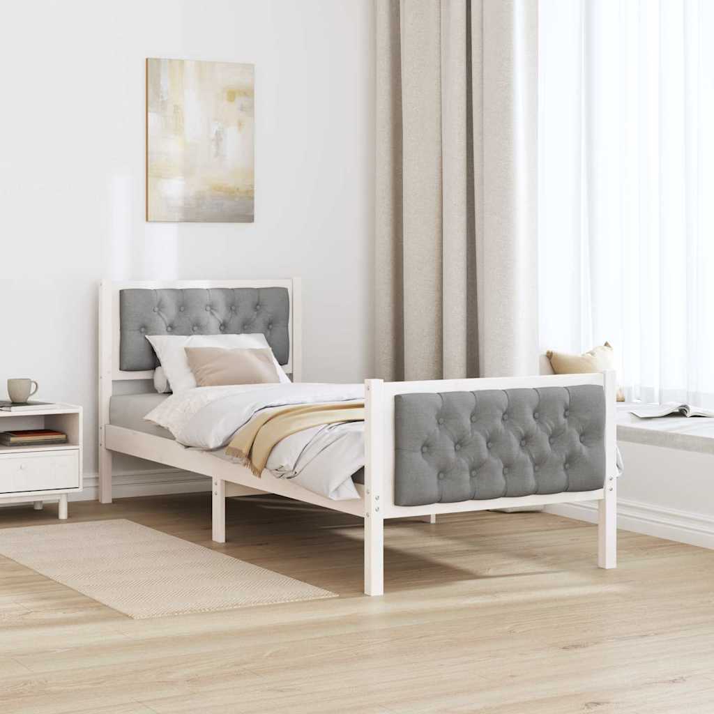 Struttura del letto Grigio chiaro 75 x 190 cm Pino massello | homemem39