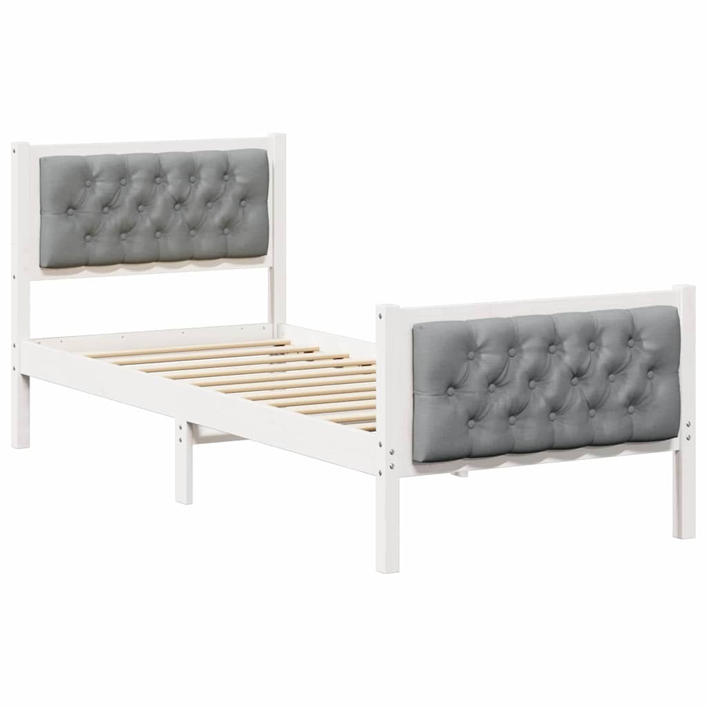 Struttura del letto Grigio chiaro 75 x 190 cm Pino massello | homemem39
